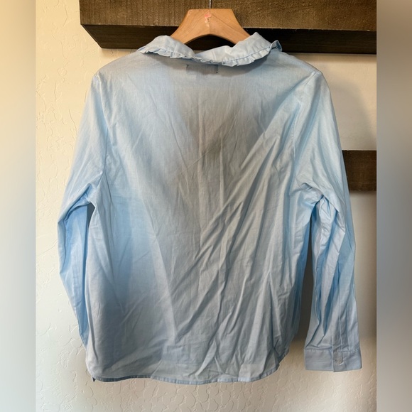 Indigo Poppy|NWT pastel blue oversized Peterpan collar top,Size M••• 100% cotton - Picture 4 of 8
